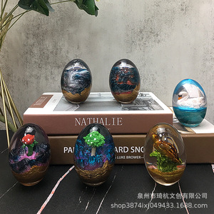 Serie Cielo Estrellado, Adornos de Resina con Forma de Huevo de Dragón Transparente, Decoración Artística Redonda para el Hogar, Decoración de Escritorio para Dormitorio, Sala de Estar - Product Image 1