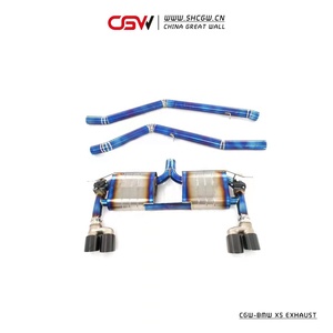 ท่อส่งกลับไอเสียไทเทเนียมเผาไหม้สีฟ้า CGW ท่อไอเสียสำหรับ BMW X6 F16สไตล์ X6M - Product Image 4