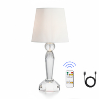 Lampe de table en cristal sans fil de luxe, rechargeable, LED tactile, décoration de mariage, restaurant, bar, lampe de table sans fil rechargeable