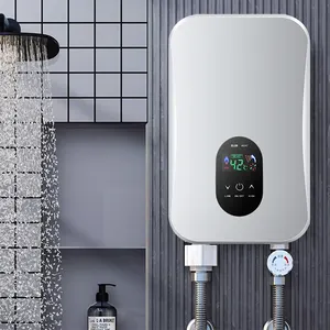Scaldabagno elettrico istantaneo per doccia con Design a grande schermo a pulsante per bagno da cucina all'ingrosso