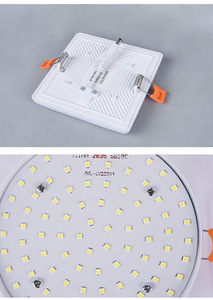 Luz de techo redonda empotrada, Panel de luz Led sin marco, cuadrado, tamaño de agujero recortado - Product Image 4