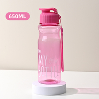 Bouteille d'eau d'été en plastique portable sans BPA de 650ml/22oz avec couvercle à boire direct