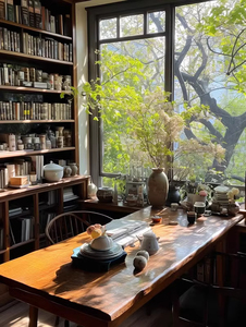 Tavolo da Pranzo/Caffè in Legno di Noce Naturale con Bordo Vivo, Moderno e di Alta Qualità per Casa, <span class=keywords><strong>Cucina</strong></span> e Ristorante - Product Image 2