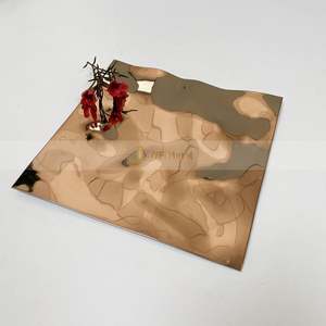 EX109 Embossed Golden Water Ripple Decorative Stainless Steel <b>Sheet</b> 304 Corrugated Water Plate 300 Series Grade Bending Cutting - Product Image 3