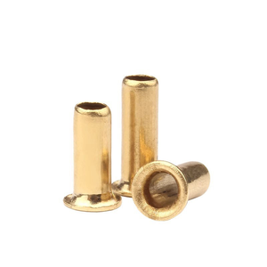 Rivet en laiton semi-tubulaire à tête plate DIN 7338, rivet en cuivre creux semi-tubulaire - Product Image 1