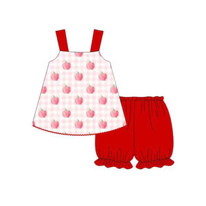 GSSO3611 Ensemble d'été sans manches pour petite fille, motif citron et nœuds jaunes, tenue d'été pour enfants, vente en gros - Product Image 6