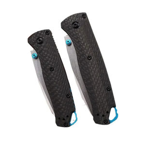 Cuchillo Táctico Plegable Mini HL BM535, Acero de Damasco, Mango de Fibra de Carbono, Cuchillo de Bolsillo, para Campismo al Aire Libre, Duradero, Autodefensa, OEM D2 - Product Image 4