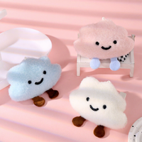Porte-clés Nuage 3D Doux et Moelleux Kawaii, Adorable Breloque de Sac en Peluche Sonore, Accessoire de Dessin Animé Très Vendu