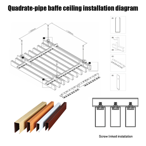 Fornitura di Fabbrica Controsoffitto a Baffle Sospeso da Interno con Listelli in Alluminio a Forma di U Ignifughi - Product Image 5