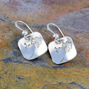 Orecchini Pendenti E2846 in Oro Bianco con Motivo Vegetale, Gioielli Romantici da Donna in Lega - Product Image 5