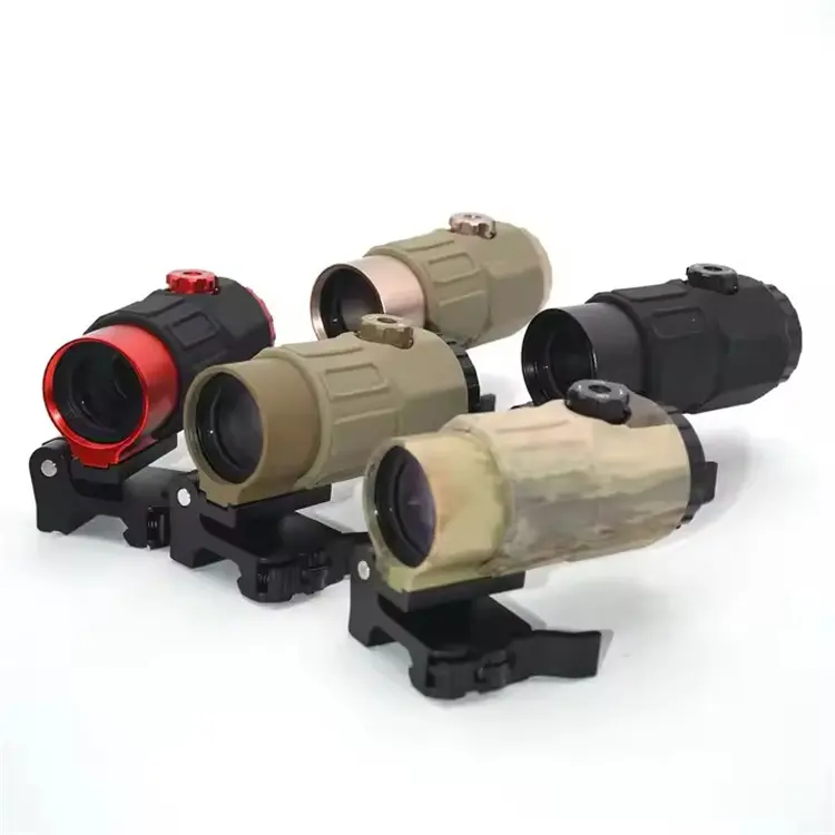 Hunting Optics Sight G45 5x Red Dot Magnifier Scope with Flip Side and Quick-Detach Lever Mount