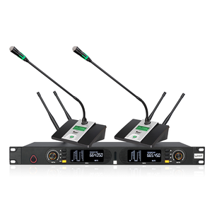 Système de conférence <span class=keywords><strong>sans</strong></span> <span class=keywords><strong>fil</strong></span> infrarouge micropohone de bureau professionnel à deux canaux - Product Image 1