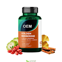 Marque privée OEM, capsules berbérine dorée + cannelle de Ceylan + melon amer + gingko