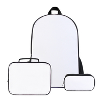 Ensemble de sacs à dos personnalisables par sublimation pour presse à chaud DIY - Sacs à dos vierges 20-36L, sac à déjeuner et trousse pour l'école et les voyages