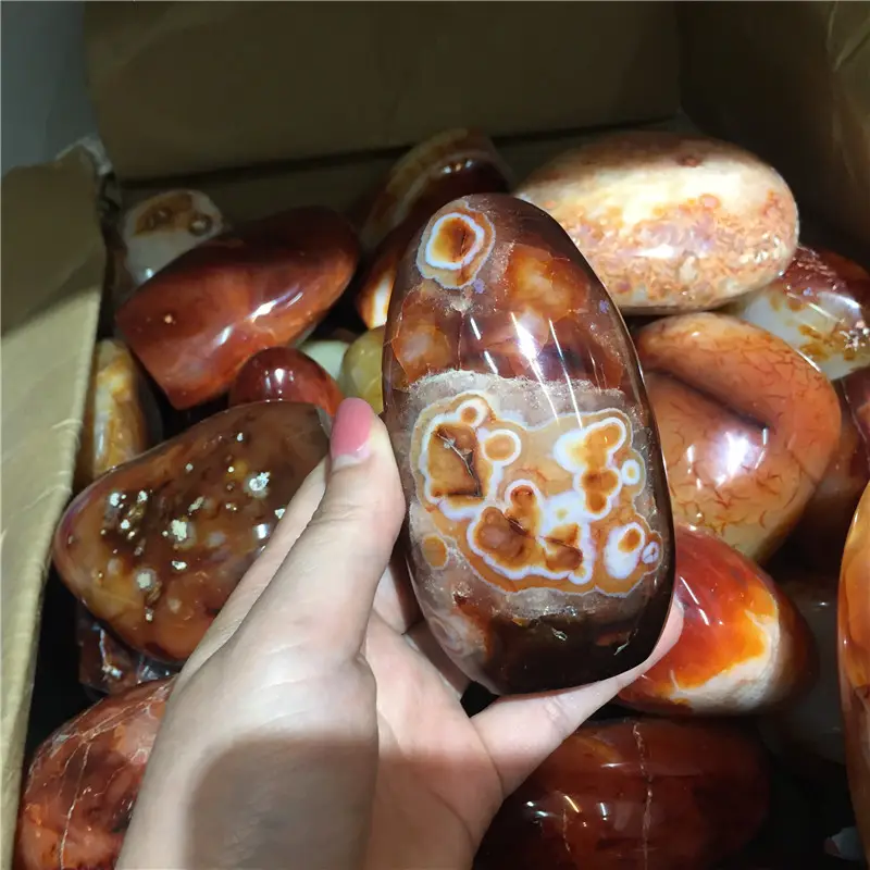 Hot Sell Semi Precious Healing Stones Natural Carnelian Red Agate For Home Decoration