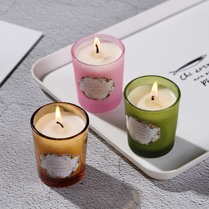 Velas aromáticas en frasco de vidrio esmerilado, velas de cera de soja natural, aromaterapia, decoración para el hogar y el dormitorio, relajación. - Product Image 1