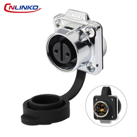 Connecteur circulaire CNLINKO LP12 à 90 degrés, étanche IP68, fiche push-pull avec contacts plaqués or pour usage industriel