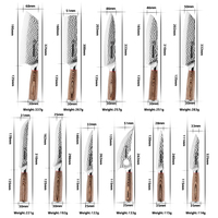 Ensemble de couteaux en acier inoxydable professionnel couteaux de cuisine Kiritsuke Chef Santoku Nariki couperet désossage utilitaire couteau d'office