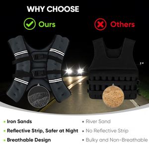 Gilet lesté en polyester 5-10 kg, ajustable, pour entraînement en salle de sport, fitness, musculation, tractions et renforcement musculaire - Meilleures ventes - Product Image 6