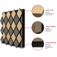 Panel Acústico de Madera Natural Akupanel para Decoración de Paredes Interiores, Paneles de Pared Absorbentes de Sonido y Reductores de Ruido