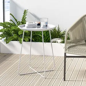 Wirking Nordic Minimalistische Metalen Bijzettafel Salontafel Met Handvat Voor Woonkamer Slaapkamer Balkon