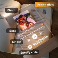 Plaque acrylique LED personnalisée avec code Spotify, photos personnelles, album, support de code musical pour la décoration de la maison