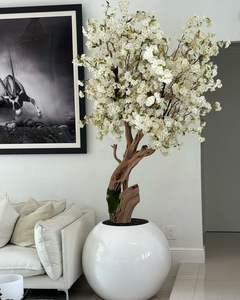 Offre Spéciale intérieur sur mesure rose blanc arbre artificiel blanc arbre <span class=keywords><strong>de</strong></span> fleurs <span class=keywords><strong>de</strong></span> cerisier blanc pour la décoration intérieure Design d'intérieur - Product Image 6
