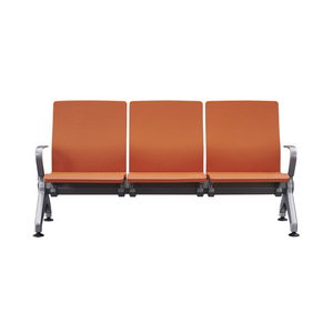 Sillas de espera en fila, color naranja, metal, diseño moderno y sencillo para aeropuertos y espacios públicos - Product Image 2