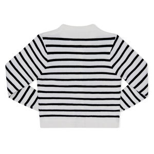 Maglione <span class=keywords><strong>cardigan</strong></span> a righe bianche e nere classico casual <span class=keywords><strong>cardigan</strong></span> da donna - Product Image 2