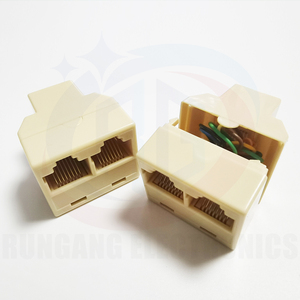 Rg Chất lượng cao 3 cách mạng cáp Splitter RJ45/RJ11 nữ để 2 RJ45/RJ11 nữ LAN <span class=keywords><strong>Ethernet</strong></span> Cáp Splitter Coupler - Product Image 2