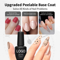 Base Coat Pelable 15ML Transparent Non Toxique Vernis à Ongles 2 Bâtonnets en Bois Gel Facilement Retractable Manucure DIY Maison Salon UV Requis
