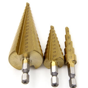 Mr <b>Drill</b> <b>Step</b> <b>Drill</b> Bit Set 4-12mm 4-20mm 4-32mm Hex Shank Titanium Plated For Metal Drilling Pagoda <b>Drill</b> Bit - Product Image 3