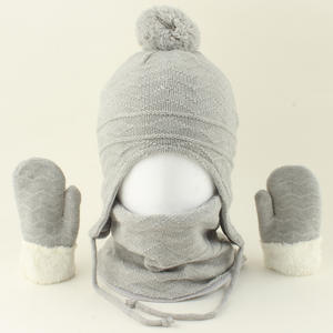 Enfant en bas âge hiver noël chapeaux bébé mitaines gants cou plus chaud bébé hiver chapeau enfants hiver chapeau gants écharpe <span class=keywords><strong>ensemble</strong></span> pour garçon fille - Product Image 4