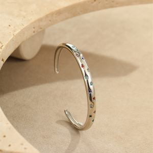 Pulsera europea y americana con incrustaciones de diamantes, estrella de cinco puntas, acero inoxidable de moda con incrustaciones de diamantes - Product Image 5