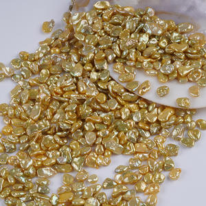 Perles Keshi naturelles irrégulières baroques en argent brisé, or et blanc, pour bijoux DIY, perles sauvages colorées assorties - Product Image 1