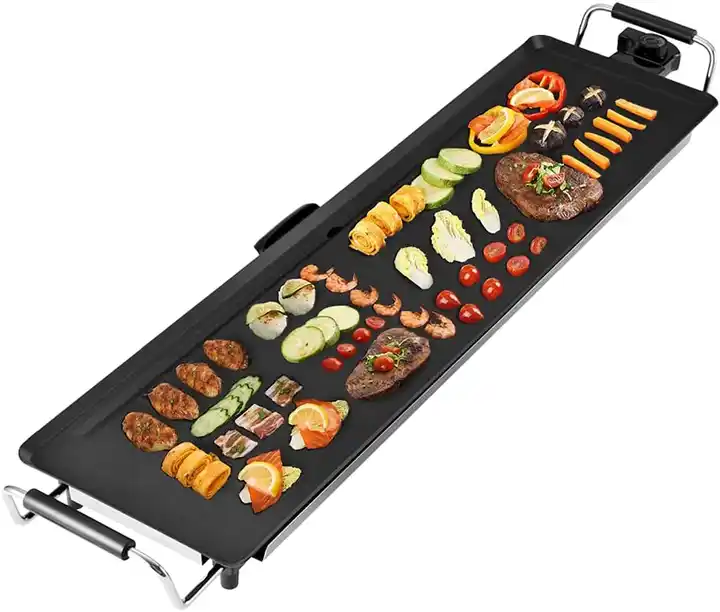 Electric Griddle with Removable Handles BBQ Grill Pan Indoor - China Electric  Grill Pan and Tabletop BBQ Griddle price