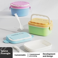 Boîte à bento écologique, compatible micro-ondes, en PP de qualité alimentaire, avec couvercle hermétique pour garder les aliments frais, idéale pour les employés de bureau