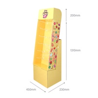 Présentoir en carton de plancher Candy Power Wing personnalisé avec crochet à chevilles pliable POP étagère de présentation POS en papier ondulé pour magasin de détail