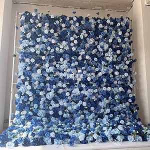 MSFAME Panneau Mural Floral 5D Bleu Hydrangea en <span class=keywords><strong>Fleurs</strong></span> de Soie pour Fêtes et Événements, 2,4 <span class=keywords><strong>M</strong></span> x 2,4 <span class=keywords><strong>M</strong></span> - Product Image 4