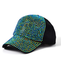 Gorra de Béisbol Versátil, Gorro de Diamantes de Moda para Mujer