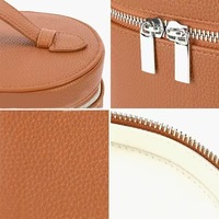 Sac à cosmétiques portable de grande capacité en PU Voyage haut de gamme pour trousse de toilette avec motif imprimé doux et durable