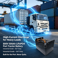 Tracteur de remorquage électrique robuste à batterie lithium 80V 500Ah LiFePO4, remplacement de batterie au plomb-acide, borne de port, tracteur industriel
