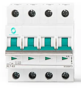 Mini disjuntor dc mcb, XL7-63 4 p 32a 1000v miniatura do disjuntor solar 4 polegadas 32amp mini disjuntor para o sistema solar