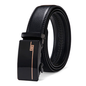 E303 Atacado Preto Fuax Cintos De Couro Cintura Presente Metallic Buckle Cinto Automático Ajustável para Homem - Product Image 5
