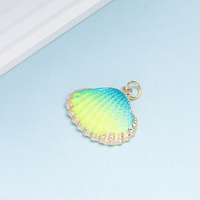 Pendentif Coquillage Naturel Plaqué Or, Coquille d'Abalone, Coquille Saint-Jacques Colorée, pour Bijoux DIY, Bracelet, Carillon Éolien pour Femmes et Hommes