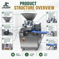 Diviseuse et arrondisseuse automatique de pâte en acier inoxydable 304, qualité alimentaire, résistante à l'huile, machine de portionnement pour boulangerie 1g 1500