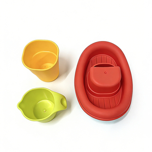Stacking Leaking Cups <strong>Toy</strong> Baby Bathroom Boat Hovercraft Stacking Game Summer Water Floating Press to Spray <strong>Toy</strong> - Product Image 2