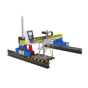 Heavy Duty Gantry CNC Plasma and Flame/Oxyfuel Cutting Machine and Cutter with Manual Linear Bevel Cutting
