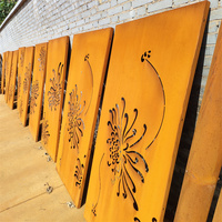 Panneau de séparation extérieur en acier Corten découpé au laser, écran de jardin en métal rouillé, décoration extérieure, panneau mural en Corten
