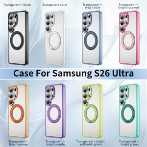 Funda con Anillo Magnético para Samsung Galaxy S26 Ultra S25 PLUS, Carcasa Híbrida de TPU y PC Transparente a Prueba de Golpes, con Soporte Metálico y Botones - Product Image 4